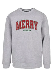 F4NT4STIC Sweatshirt Weihnachten Varsity Retro Grau/Rot