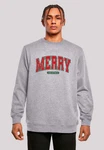 F4NT4STIC Sweatshirt Weihnachten Varsity Retro Grau/Rot