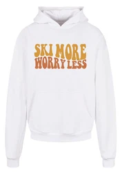 F4NT4STIC Kapuzenpullover Ski More Worry Less Grau/Weiß/Rot
