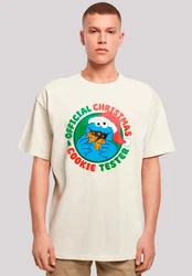 F4NT4STIC T-Shirt Sesamstrasse Weihnachten Keks Tester Khaki/Beige/Creme/Grün