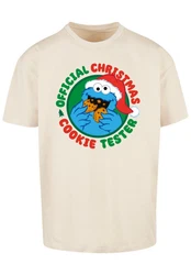 F4NT4STIC T-Shirt Sesamstrasse Weihnachten Keks Tester Khaki/Beige/Creme/Grün
