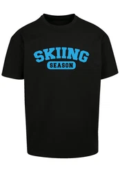 F4NT4STIC T-Shirt Skiing Season Winter Sport Türkis/Schwarz/Beige