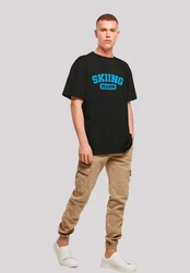 F4NT4STIC T-Shirt Skiing Season Winter Sport Türkis/Schwarz/Beige