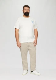 Stoffhose Cord-Chino aus Baumwollstretch mit Bundfalten