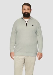 s.Oliver Strickpullover mit Troyer-Kragen Grau/Khaki/Dunkelgrün/Hellgrün/Grün