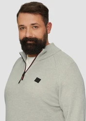 s.Oliver Strickpullover mit Troyer-Kragen Grau/Khaki/Dunkelgrün/Hellgrün/Grün