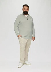 s.Oliver Strickpullover mit Troyer-Kragen Grau/Khaki/Dunkelgrün/Hellgrün/Grün