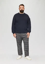 s.Oliver Jog-Chino Regular mit Webstruktur Dunkelblau/Grau/Rot