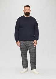 Stoffhose Regular: Jog-Chino mit Webstruktur
