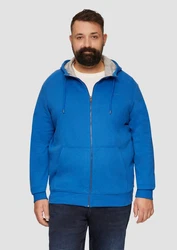 s.Oliver Allwetterjacke Hoodie mit Print Blau/Hellblau