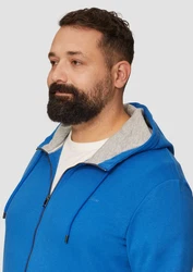 s.Oliver Allwetterjacke Hoodie mit Print Blau/Hellblau