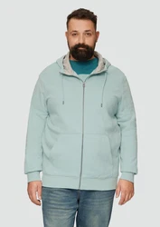 s.Oliver Allwetterjacke Hoodie mit Print Hellblau/Hellgrün/Türkis