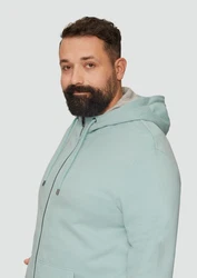 s.Oliver Allwetterjacke Hoodie mit Print Hellblau/Hellgrün/Türkis