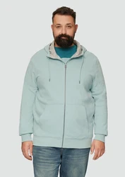 s.Oliver Allwetterjacke Hoodie mit Print Hellblau/Hellgrün/Türkis