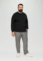 s.Oliver Strickpullover mit Nahtdetails und Logo Schwarz/Braun/Weiß