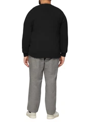 s.Oliver Strickpullover mit Nahtdetails und Logo Schwarz/Braun/Weiß