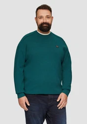 s.Oliver Strickpullover mit Nahtdetails und Logo Türkis/Grün/Dunkelgrün