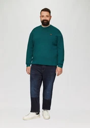 s.Oliver Strickpullover mit Nahtdetails und Logo Türkis/Grün/Dunkelgrün