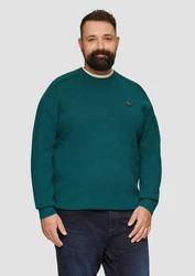 s.Oliver Strickpullover mit Nahtdetails und Logo Türkis/Grün/Dunkelgrün