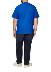 s.Oliver T-Shirt mit Logo und V-Ausschnitt Blau/Hellblau
