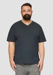 s.Oliver T-Shirt mit Logo und V-Ausschnitt Dunkelblau/Dunkelgrau/Schwarz/Grau