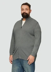 s.Oliver Outdoorjacke Strickjacke mit Stehkragen Dunkelgrau/Grau/Hellgrau