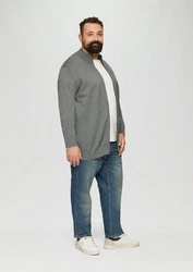 s.Oliver Outdoorjacke Strickjacke mit Stehkragen Dunkelgrau/Grau/Hellgrau