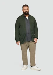 s.Oliver Outdoorjacke Strickjacke mit Stehkragen Dunkelgrün/Grün