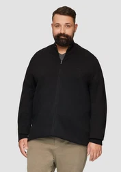 s.Oliver Outdoorjacke Strickjacke mit Stehkragen Schwarz/Rot/Braun