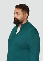 s.Oliver Outdoorjacke Strickjacke mit Stehkragen Türkis/Grün/Dunkelgrün