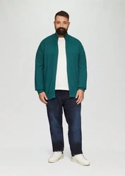 s.Oliver Outdoorjacke Strickjacke mit Stehkragen Türkis/Grün/Dunkelgrün