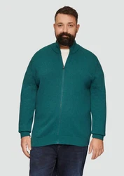s.Oliver Outdoorjacke Strickjacke mit Stehkragen Türkis/Grün/Dunkelgrün