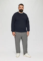 s.Oliver Stoffhose Regular Chino Webstruktur Dunkelblau/Grau/Rot