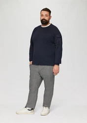 s.Oliver Stoffhose Regular Chino Webstruktur Dunkelblau/Grau/Rot