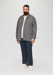 s.Oliver Stoffhose Regular Chino Webstruktur Weiß/Hellblau/Creme/Blau