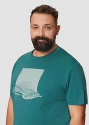 s.Oliver Crew-Neck Shirt mit Frontprint Grün/Türkis/Braun