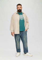 s.Oliver Crew-Neck Shirt mit Frontprint Grün/Türkis/Braun