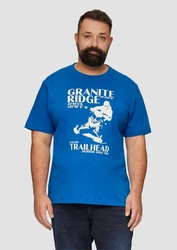 s.Oliver Crew-Neck Shirt mit Frontprint Hellblau/Blau/Gelb