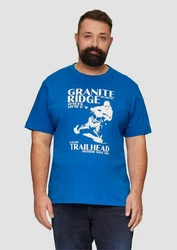 s.Oliver Crew-Neck Shirt mit Frontprint Hellblau/Blau/Gelb