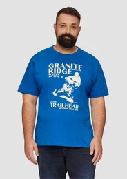 Kurzarmshirt Crew-Neck-Shirt mit Frontprint