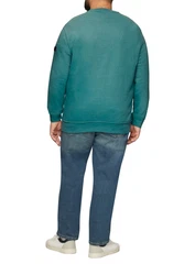 s.Oliver Sweatshirt Sweatshirt mit Flock-Print Applikation Grün/Türkis
