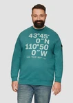 s.Oliver Sweatshirt Sweatshirt mit Flock-Print Applikation Grün/Türkis