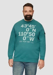 Sweatshirt Sweatshirt mit Flock-Print Applikation