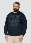 s.Oliver Sweatshirt Sweatshirt mit Flock-Print Applikation Dunkelblau/Blau