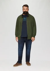 s.Oliver Allwetterjacke Sweatjacke mit Stehkragen Dunkelgrün/Grün