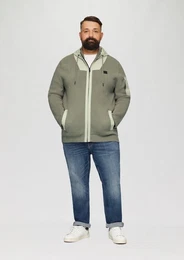 Outdoorjacke Hybridstrickjacke mit Kapuze aus Fabricmix