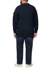 s.Oliver Strickpullover mit Raglanärmeln und Strukturmix Dunkelblau/Rot