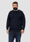 s.Oliver Strickpullover mit Raglanärmeln und Strukturmix Dunkelblau/Rot