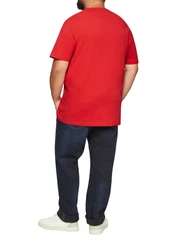 s.Oliver Kurzarmshirt T-Shirt aus reiner Baumwolle mit Logo-Print Rot