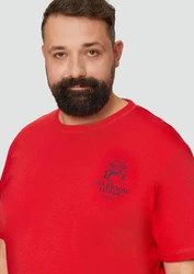 s.Oliver T-Shirt mit Frontprint Artwork Rot/Braun